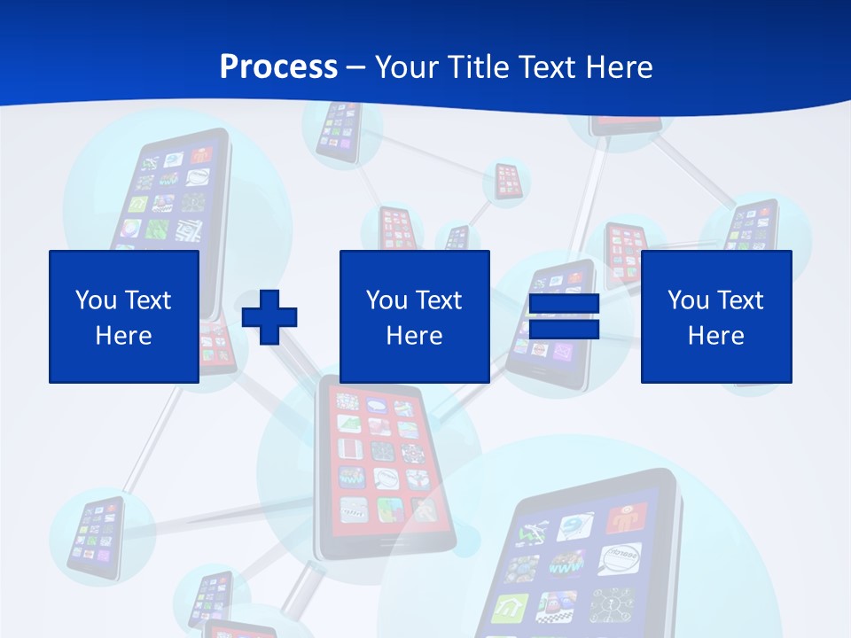 A Group Of Cell Phones Connected To Each Other PowerPoint Template