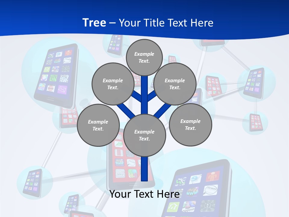 A Group Of Cell Phones Connected To Each Other PowerPoint Template