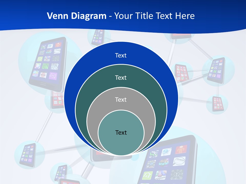 A Group Of Cell Phones Connected To Each Other PowerPoint Template