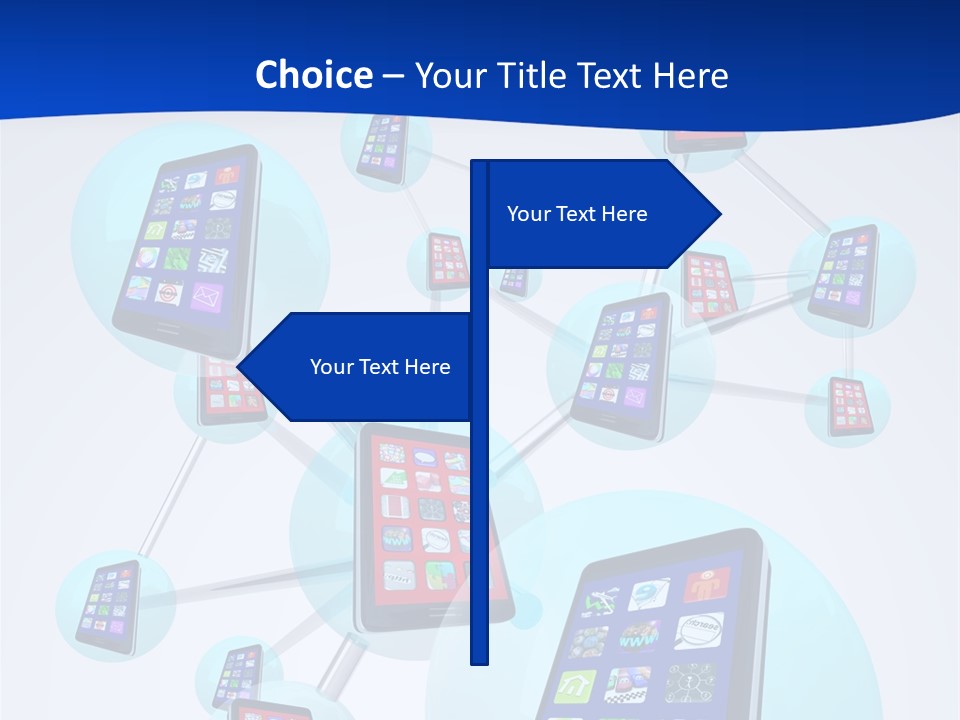 A Group Of Cell Phones Connected To Each Other PowerPoint Template