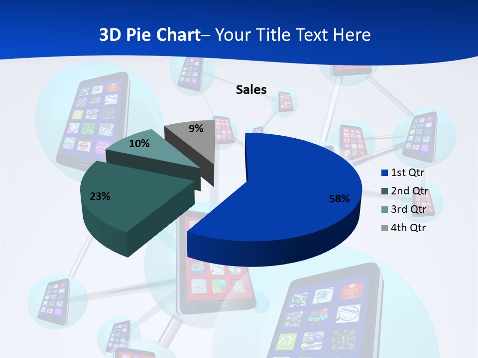 A Group Of Cell Phones Connected To Each Other PowerPoint Template