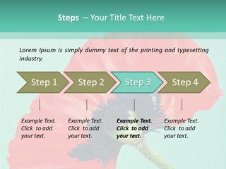 A Red Flower On A Blue Background With A Green Border PowerPoint Template