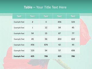 A Red Flower On A Blue Background With A Green Border PowerPoint Template