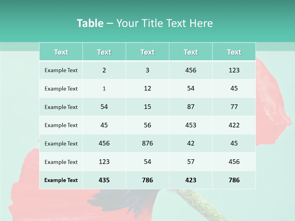 A Red Flower On A Blue Background With A Green Border PowerPoint Template