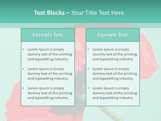 A Red Flower On A Blue Background With A Green Border PowerPoint Template