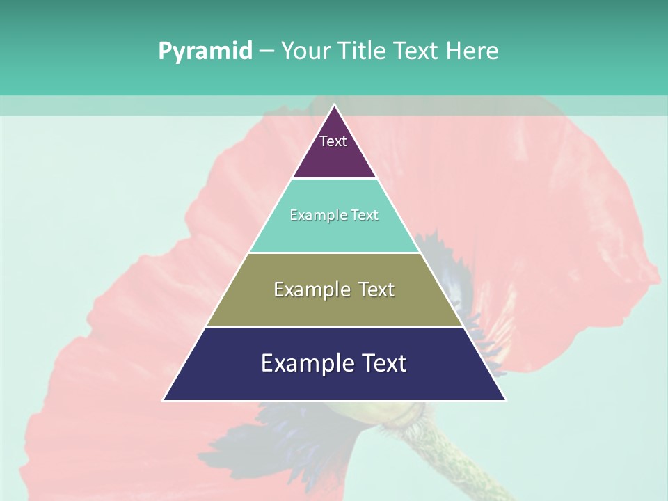 A Red Flower On A Blue Background With A Green Border PowerPoint Template