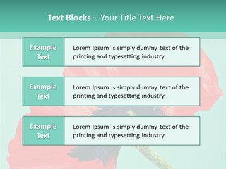 A Red Flower On A Blue Background With A Green Border PowerPoint Template