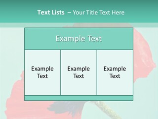 A Red Flower On A Blue Background With A Green Border PowerPoint Template