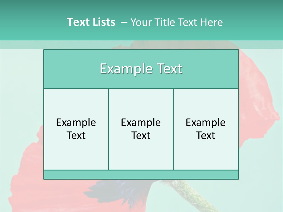 A Red Flower On A Blue Background With A Green Border PowerPoint Template