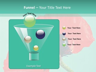 A Red Flower On A Blue Background With A Green Border PowerPoint Template