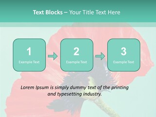 A Red Flower On A Blue Background With A Green Border PowerPoint Template