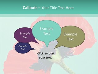 A Red Flower On A Blue Background With A Green Border PowerPoint Template