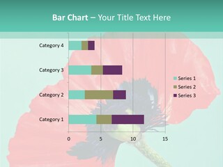 A Red Flower On A Blue Background With A Green Border PowerPoint Template