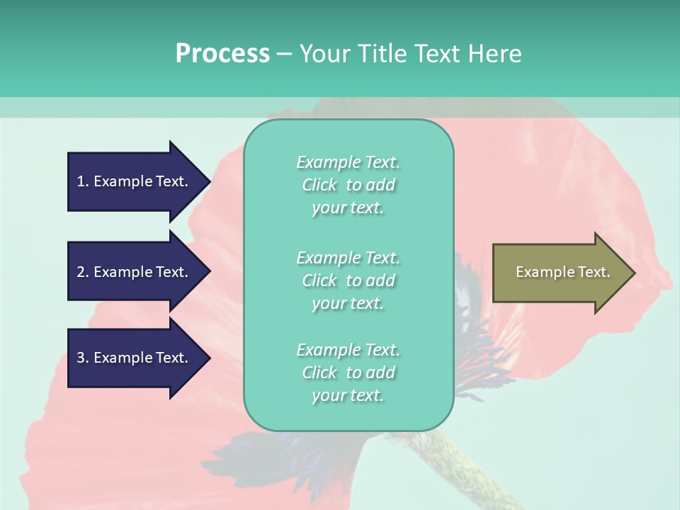 A Red Flower On A Blue Background With A Green Border PowerPoint Template