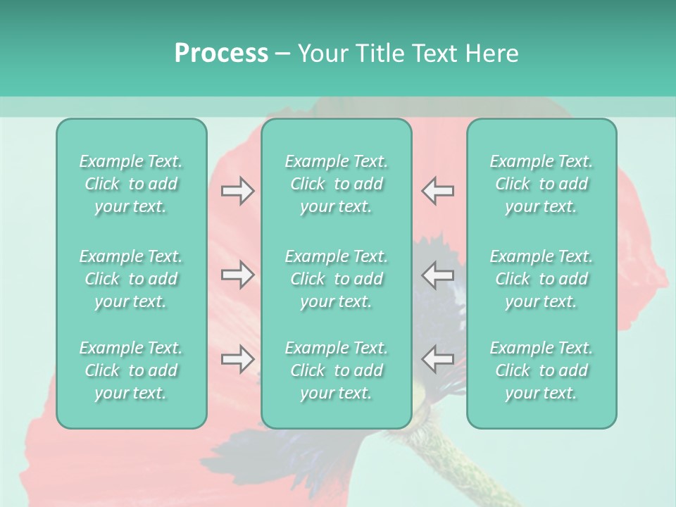 A Red Flower On A Blue Background With A Green Border PowerPoint Template