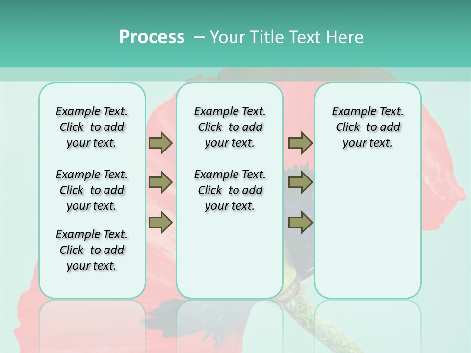 A Red Flower On A Blue Background With A Green Border PowerPoint Template