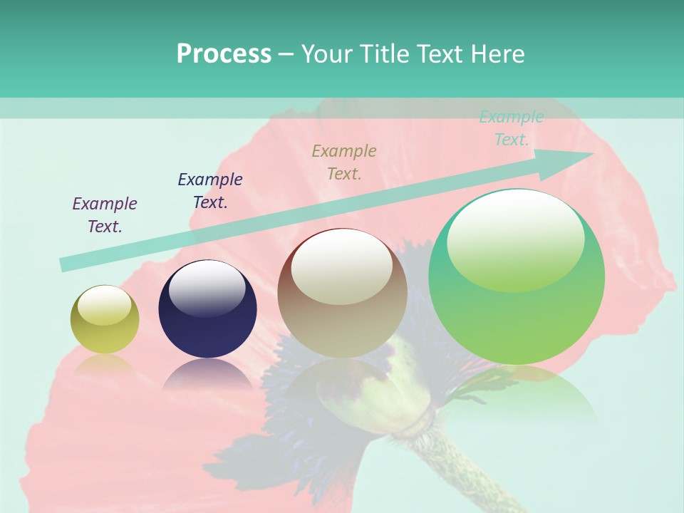 A Red Flower On A Blue Background With A Green Border PowerPoint Template