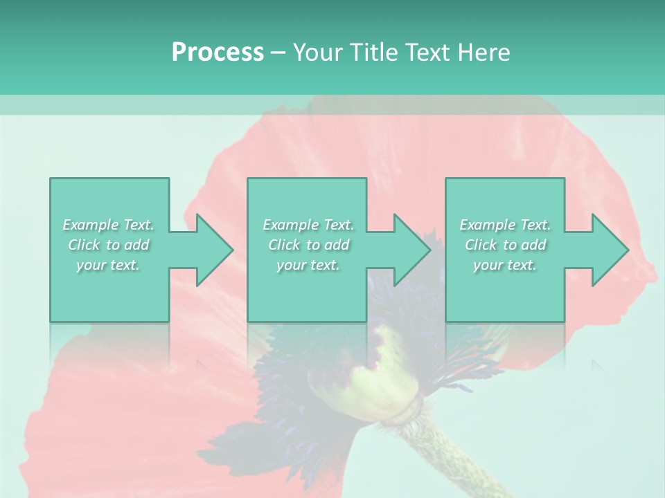 A Red Flower On A Blue Background With A Green Border PowerPoint Template