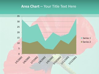 A Red Flower On A Blue Background With A Green Border PowerPoint Template