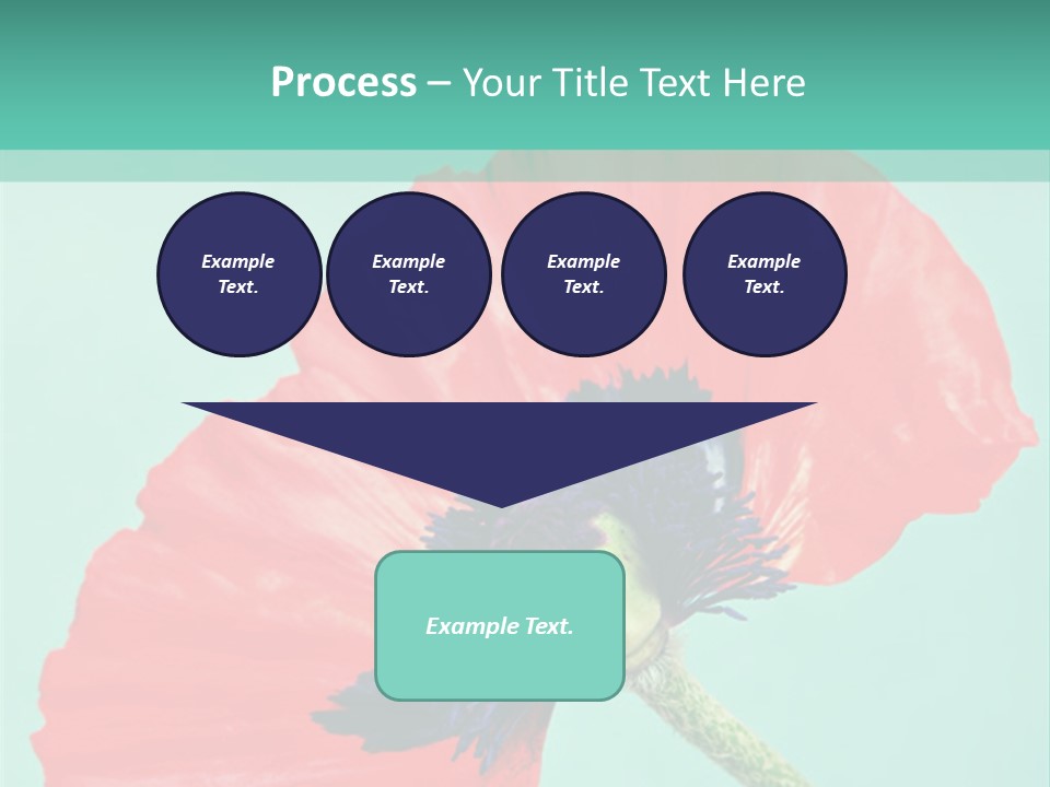 A Red Flower On A Blue Background With A Green Border PowerPoint Template