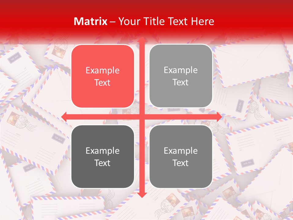 A Pile Of Mail Envelopes With A Red Ribbon PowerPoint Template