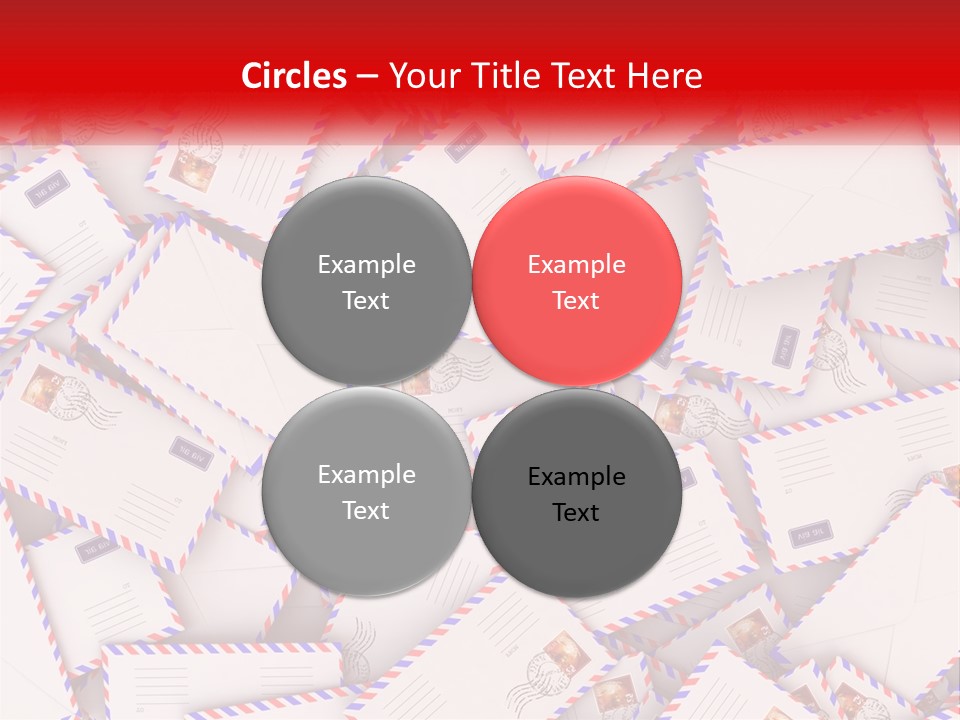 A Pile Of Mail Envelopes With A Red Ribbon PowerPoint Template