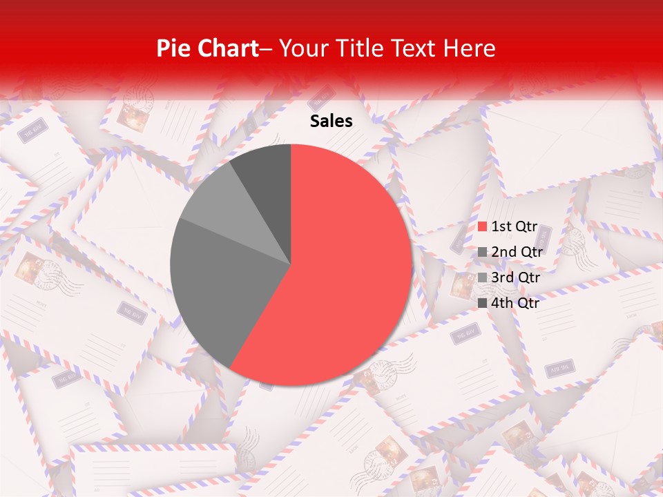 A Pile Of Mail Envelopes With A Red Ribbon PowerPoint Template