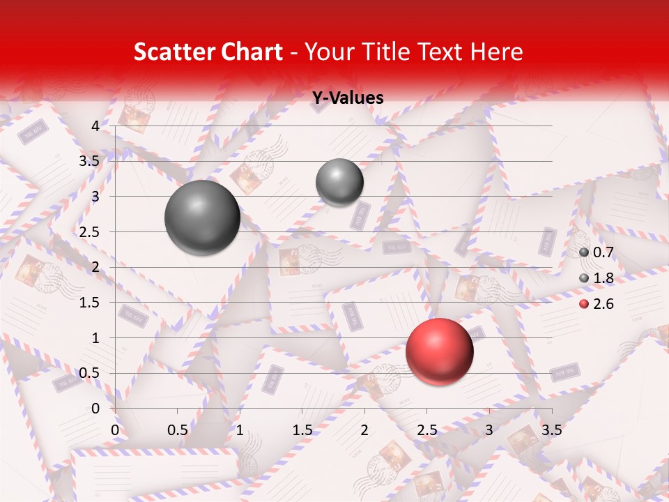 A Pile Of Mail Envelopes With A Red Ribbon PowerPoint Template