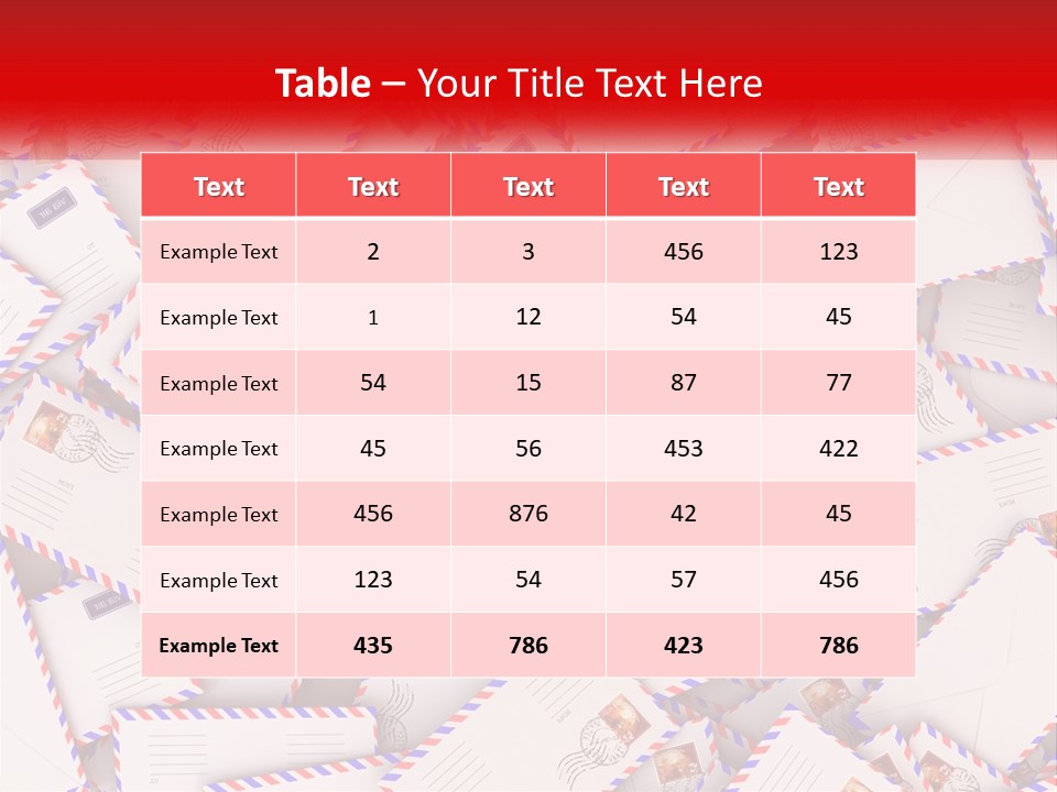 A Pile Of Mail Envelopes With A Red Ribbon PowerPoint Template