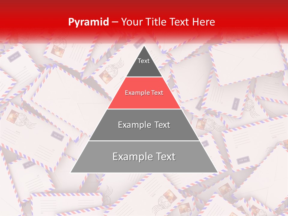 A Pile Of Mail Envelopes With A Red Ribbon PowerPoint Template