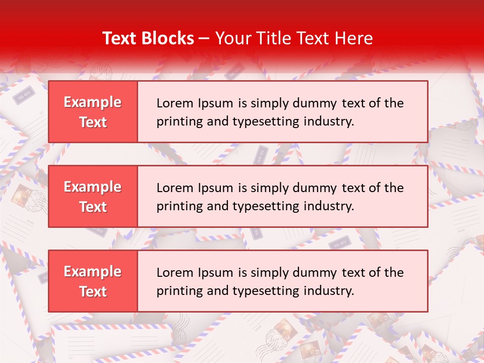 A Pile Of Mail Envelopes With A Red Ribbon PowerPoint Template