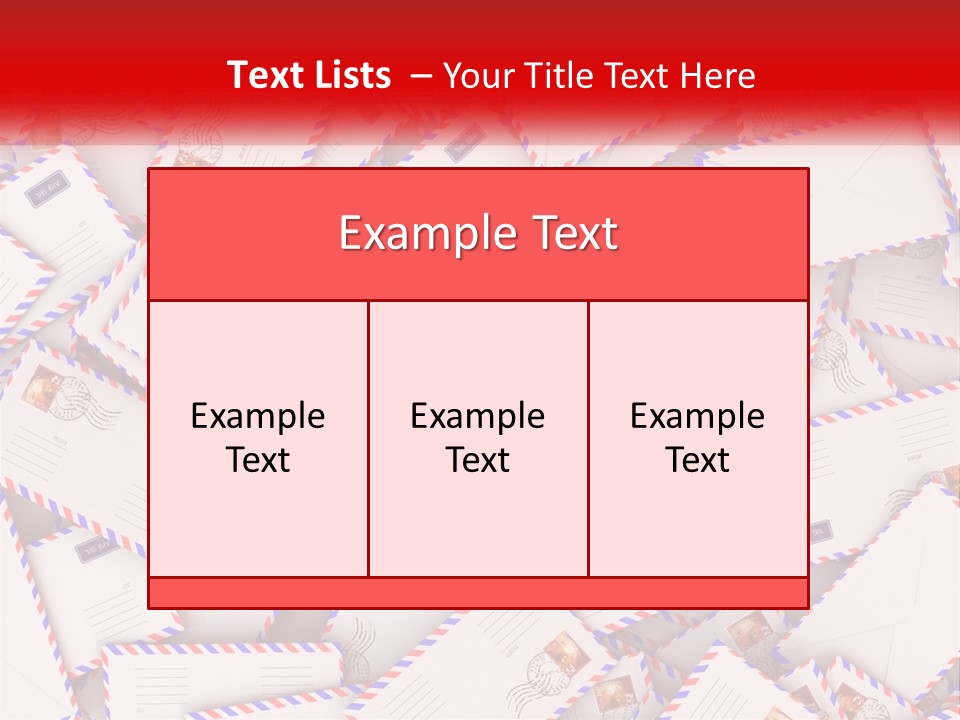 A Pile Of Mail Envelopes With A Red Ribbon PowerPoint Template