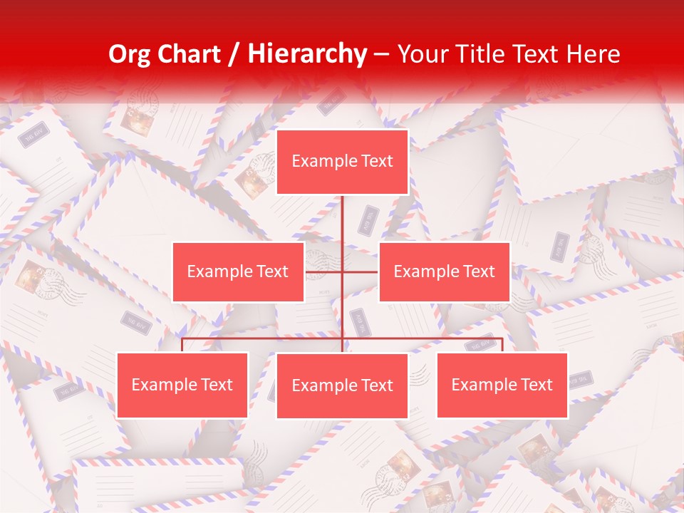 A Pile Of Mail Envelopes With A Red Ribbon PowerPoint Template
