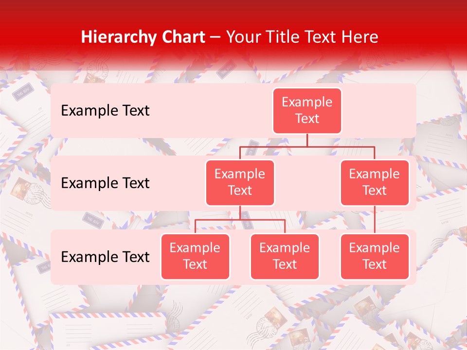 A Pile Of Mail Envelopes With A Red Ribbon PowerPoint Template