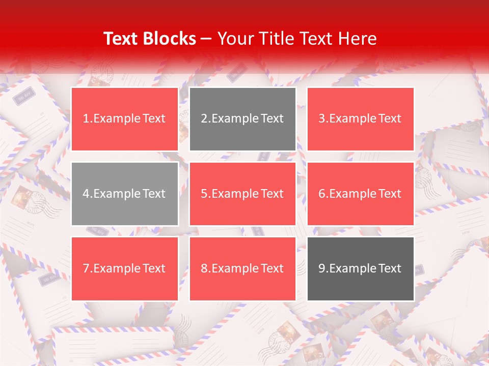 A Pile Of Mail Envelopes With A Red Ribbon PowerPoint Template