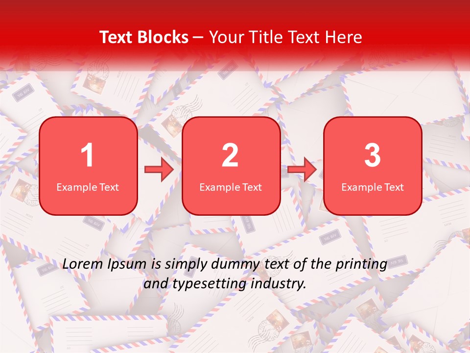 A Pile Of Mail Envelopes With A Red Ribbon PowerPoint Template