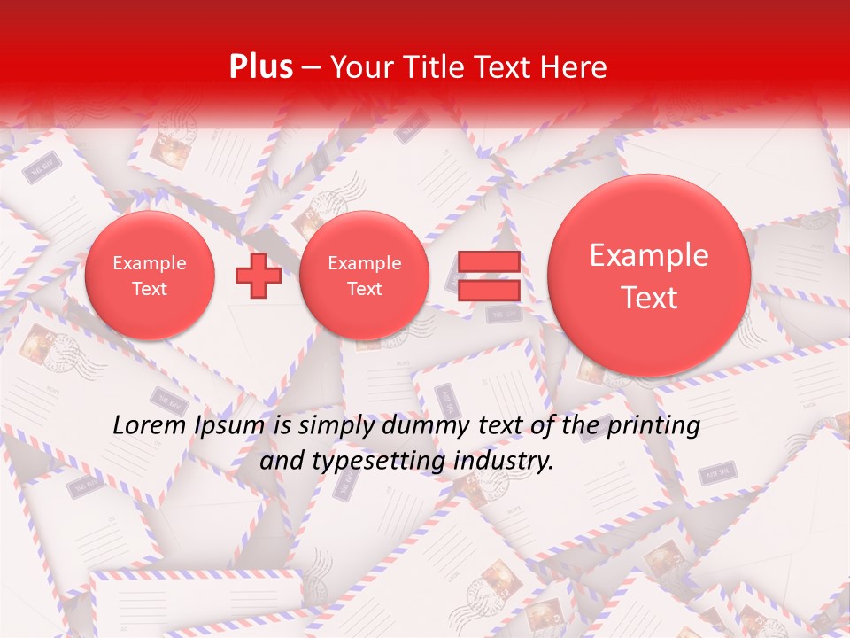 A Pile Of Mail Envelopes With A Red Ribbon PowerPoint Template