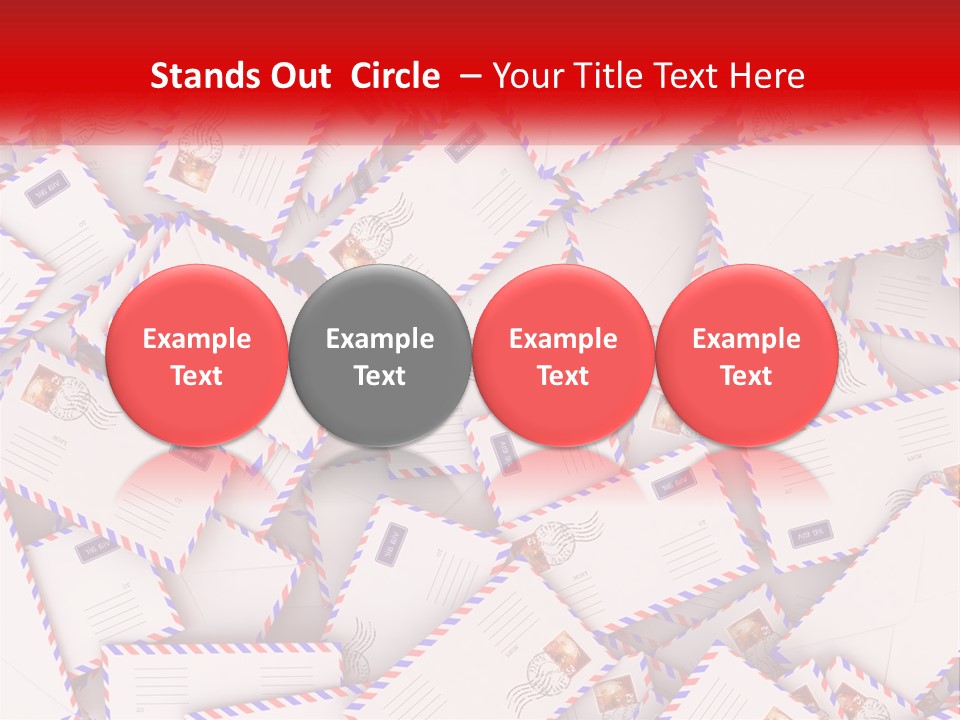 A Pile Of Mail Envelopes With A Red Ribbon PowerPoint Template