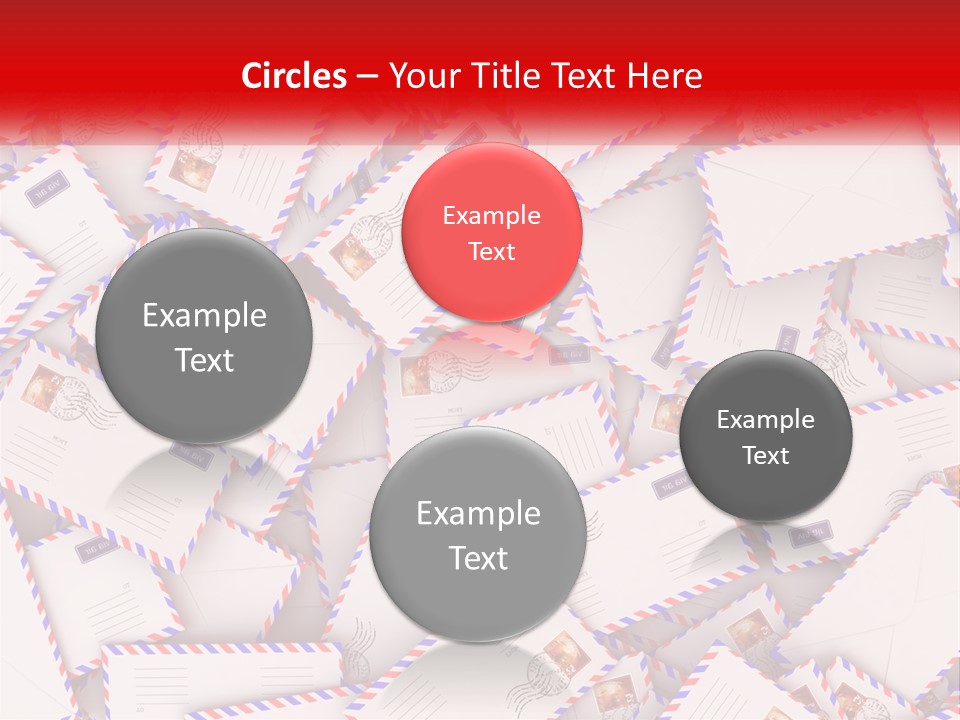 A Pile Of Mail Envelopes With A Red Ribbon PowerPoint Template