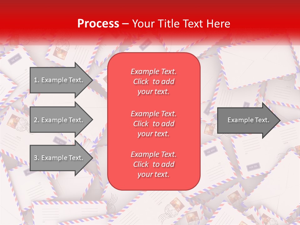 A Pile Of Mail Envelopes With A Red Ribbon PowerPoint Template