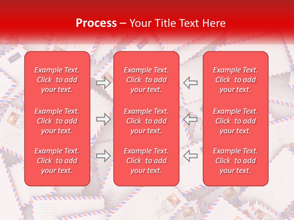 A Pile Of Mail Envelopes With A Red Ribbon PowerPoint Template