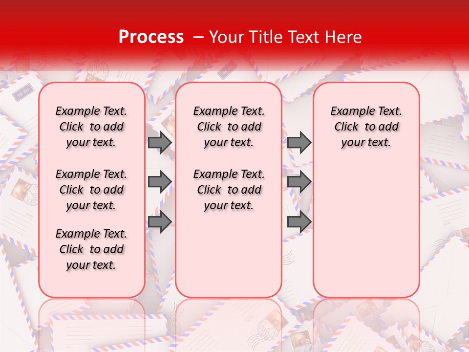 A Pile Of Mail Envelopes With A Red Ribbon PowerPoint Template