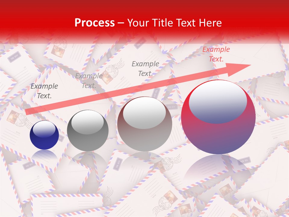 A Pile Of Mail Envelopes With A Red Ribbon PowerPoint Template