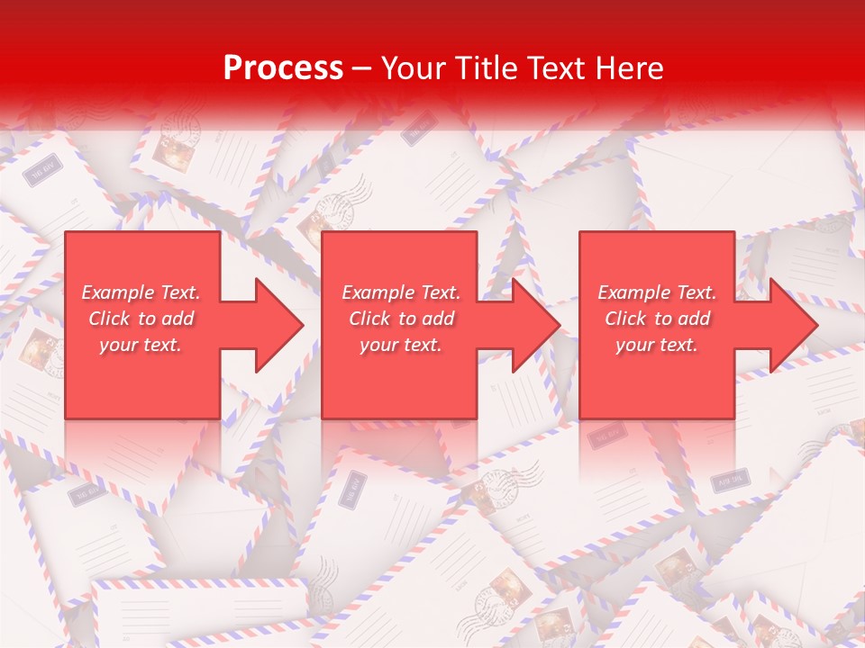 A Pile Of Mail Envelopes With A Red Ribbon PowerPoint Template