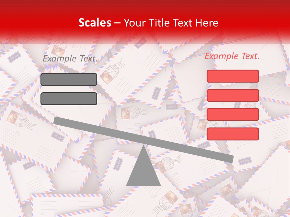 A Pile Of Mail Envelopes With A Red Ribbon PowerPoint Template