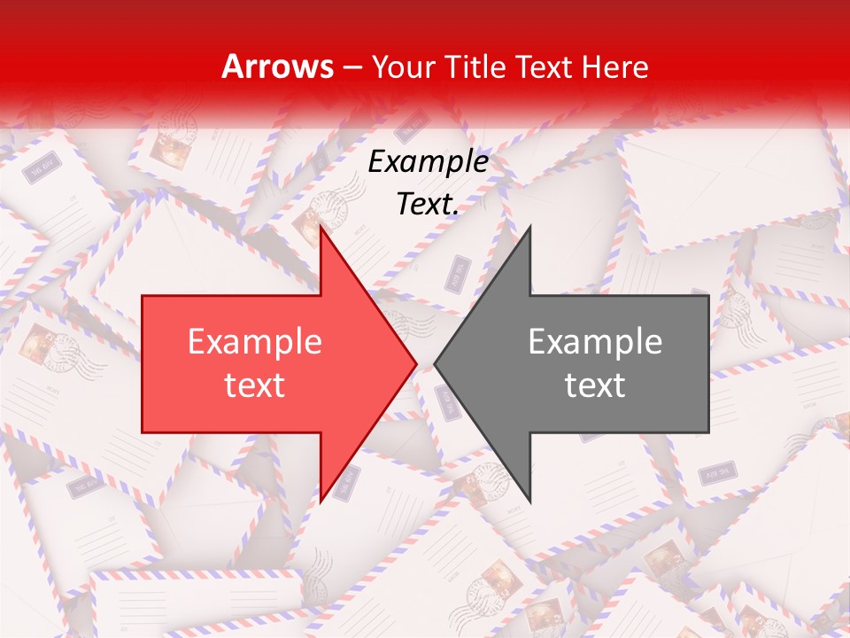 A Pile Of Mail Envelopes With A Red Ribbon PowerPoint Template