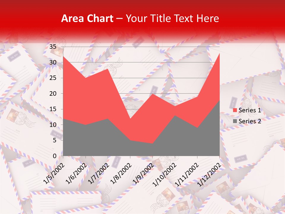 A Pile Of Mail Envelopes With A Red Ribbon PowerPoint Template