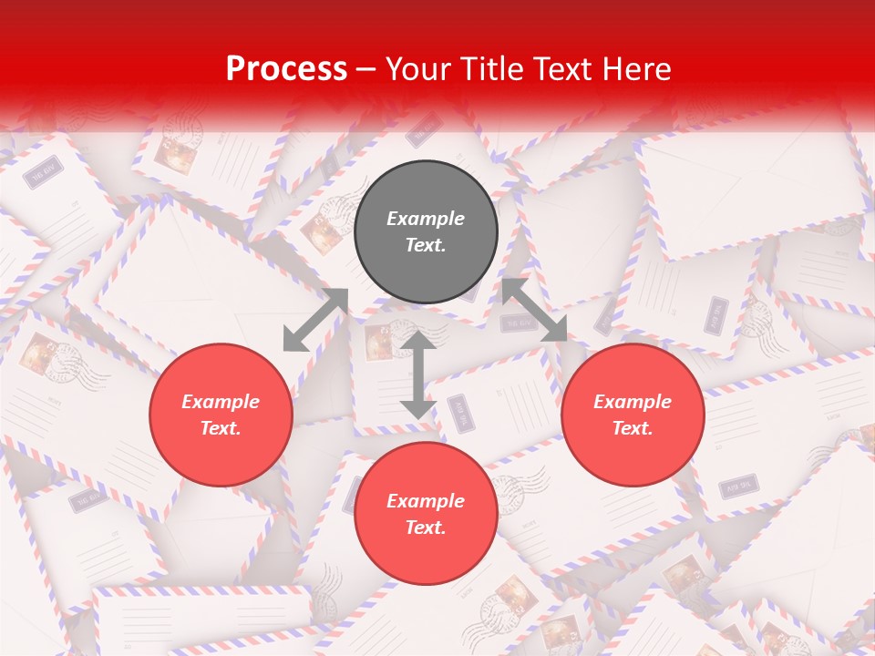 A Pile Of Mail Envelopes With A Red Ribbon PowerPoint Template