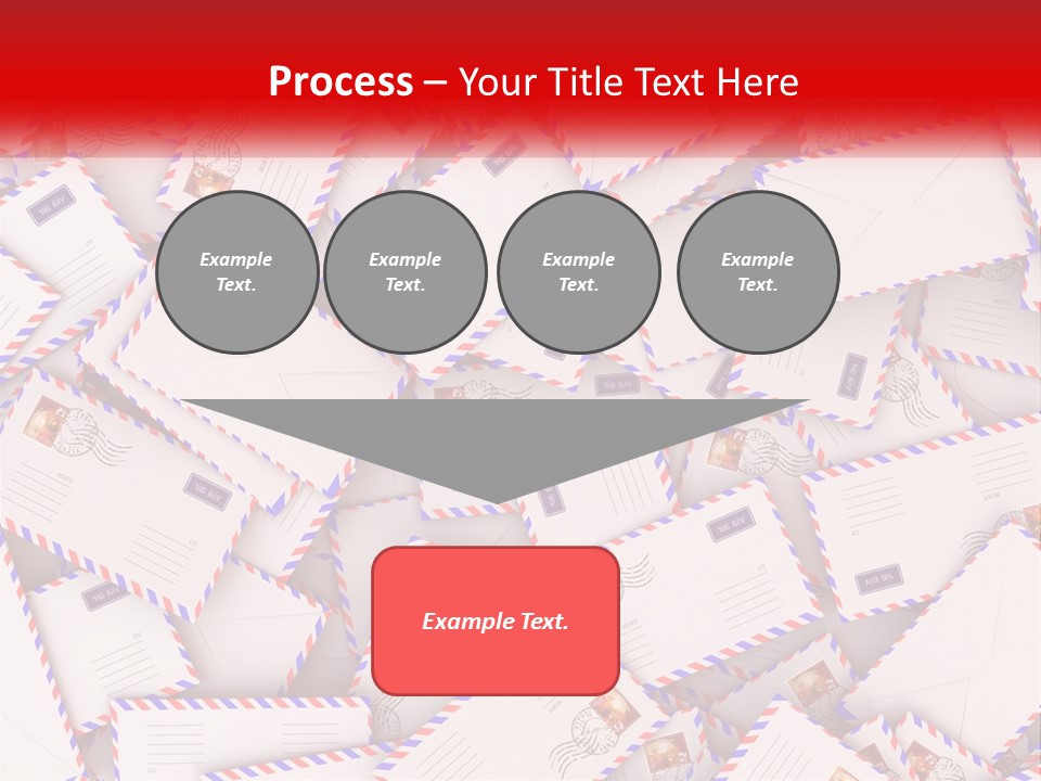 A Pile Of Mail Envelopes With A Red Ribbon PowerPoint Template