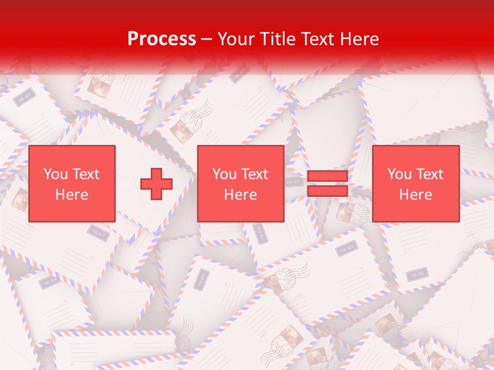A Pile Of Mail Envelopes With A Red Ribbon PowerPoint Template